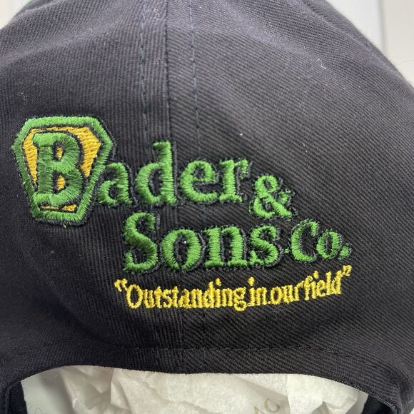 John Deere Hat Black W/ Green Trim Men's Adjustable - Picture 6 of 9